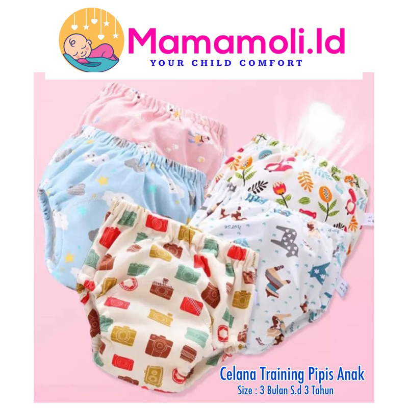 6 Layer Celana Dalam Tatur  Popok Cloth Diaper Clodi Training Pants Pipis Bayi/ Latihan  Pipis Anak Bayi/ Baby Toilet Training Pants / Celana Ngompol Anak