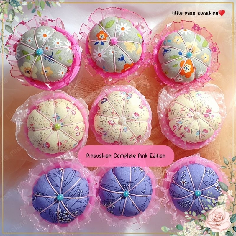 ☀️ Little Pumpkin Pin Cushion Pincushion isi Jarum pentul isi 100pcs+1 set peniti isi 10pcs Pastel Macaron Color Warna Soft Lembut Bantalan Pink Green Hijau Blue Biru Wadah Jarum Jahit Menjahit Cute Small Mini cupcake Grosir Termurah Little Miss Sunshine