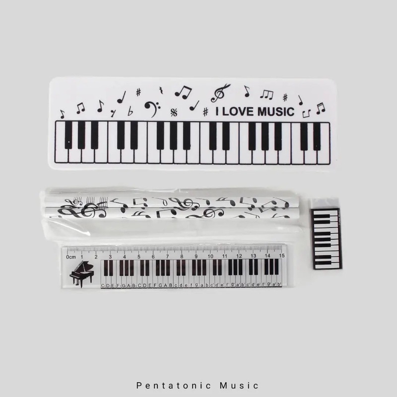 

Alat Tulis Piano I Love Music Stationery Set White Pentatonic Music Aksesoris Musik Kado Hadiah Musisi