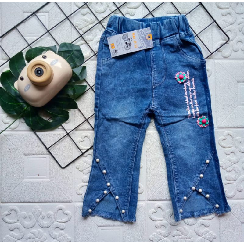 [1-6t] CELANA JEANS ANAK PEREMPUAN KAIJILI IMPORT PREMIUM 1-6 TAHUN TEBAL ELASTIS CUTBRAY / CELANA JEANS PANJANG ANAK CEWEK CUTBRAY IMPORT MOTIF BUNGA - ZHAFIRA KIDS STORE