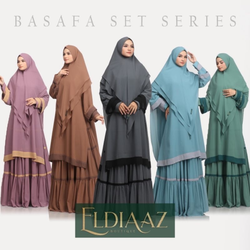 Gamis syari Basafa by eldiaaz babydol armany polos kombinasi warna