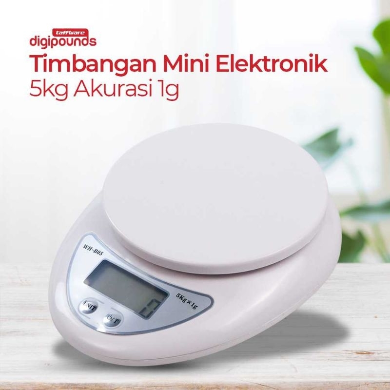 Taffware Digipounds Timbangan Mini Electronic 5kg Akurasi 1g - WH-B05