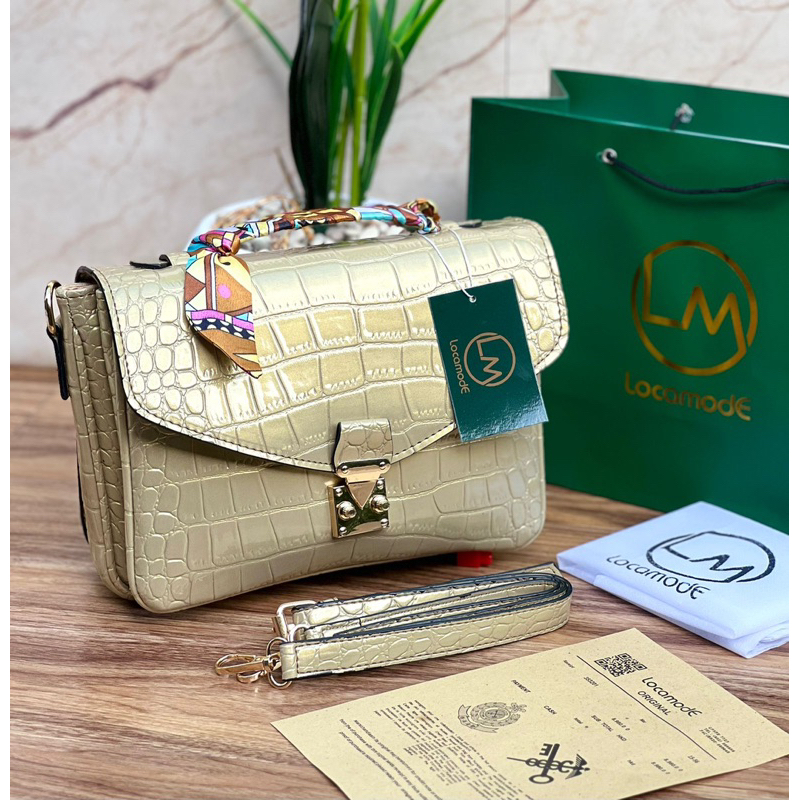 Tas Wanita Import METIS CROCO GLOSY uk.24x18 (free paperbag,syal)