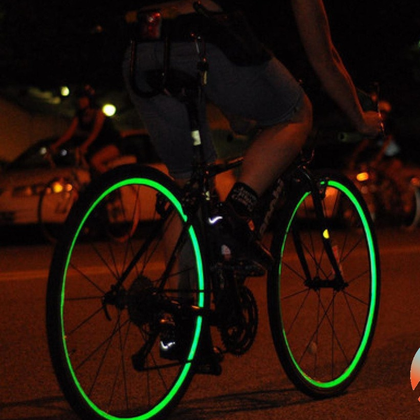 Bicycle Wheel Reflective Sticker / Stiker Roda Sepeda 8 Strip Reflektif Velg Reflektor