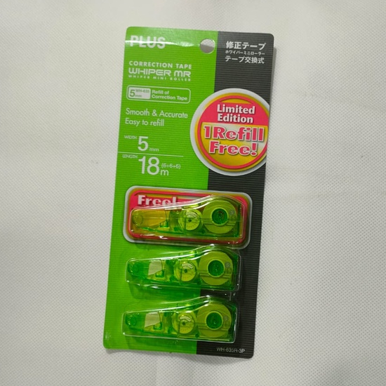 

Plus Correction Tape Whiper Mini Roller WH-635R-3P Reffill Origional Japan