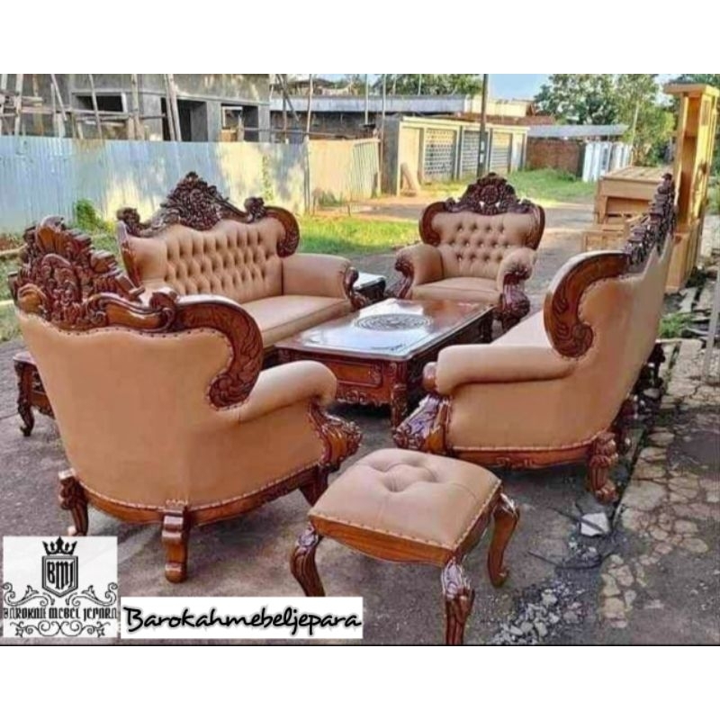 Sofa jumbo mewah Jati Ruang tamu ukir original mebel jepara