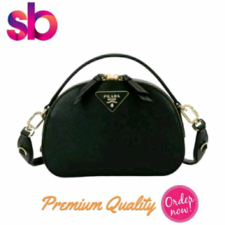 Enzy Bag [ Black /Hitam ] Tas Fashion SlingBag Premium Impor Import Cewek Korean Kerja Pesta Sekolah