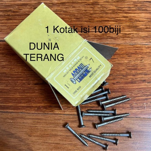 100pcs Skrup Kayu 11/4&quot; x 7 ARROW Kepala PLUS (+) - Paku Skrup + 11/4 Wood Screw 11/4in 1 1/4 1 1/4&quot;