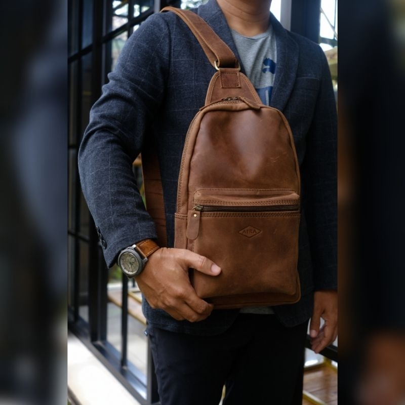 AIRA | Tas Kulit Asli Pria Slingpack BRUNO