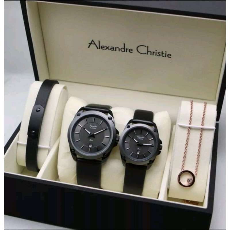 Alexandre Christie Jam Tangan Couple WatchSet AC 8667 Leather