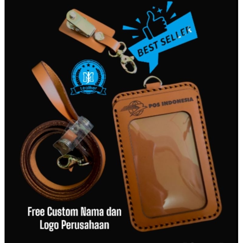 

TERMURAH Id Card Holder Kulit asli Pos Indonesia/Name Tag Kulit asli custom