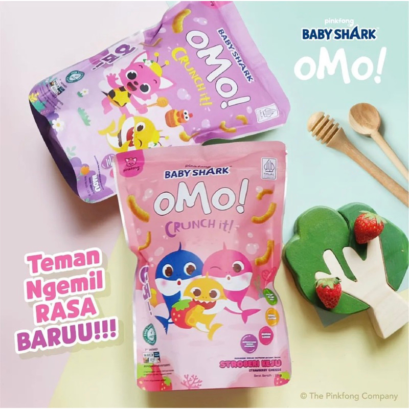 Omo crunch x baby shark series snack mpasi usia 9 bulan+ | cemilan bayi