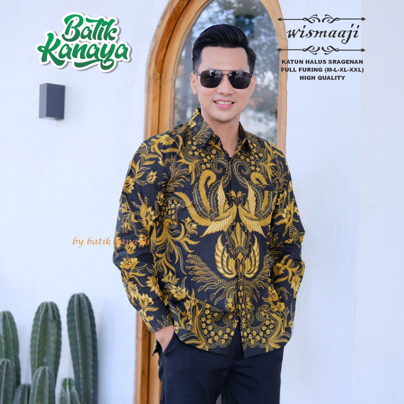 WISMAAJI Batik Pria Berlapis furing bahan katun PREMIUM