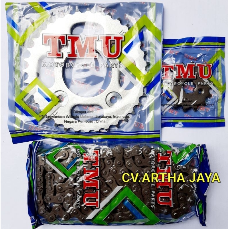 GEAR GER GIR SET / GEAR RANTAI RANTE / GEARSET MURAH BIASA TMU 428 HONDA KARISMA / KIRANA / SUPRA X 