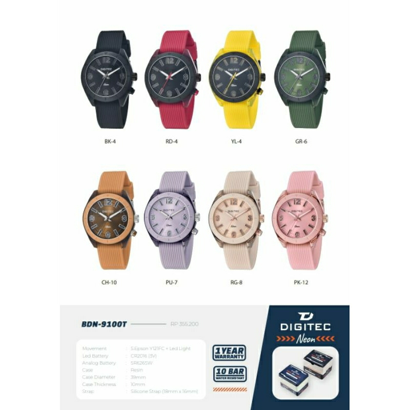 DIGITEC ORIGINAL 9100BDN Jam Tangan Pria Wanita Analog Terlaris