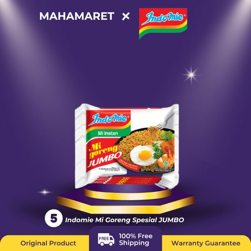 

5 Bungkus - Indomie Mi Goreng Spesial Jumbo 129gr | Mahamaret.