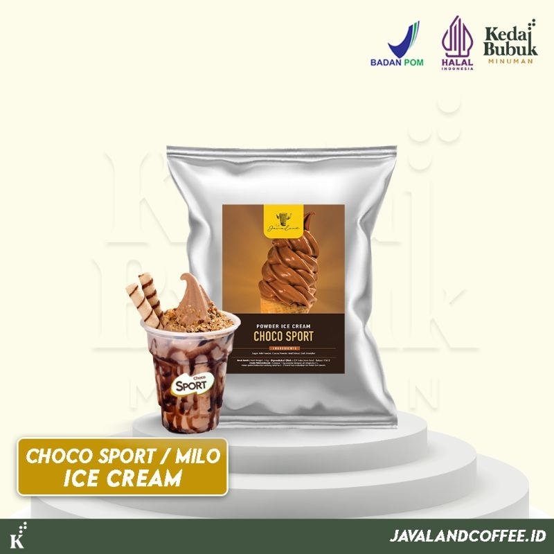 

Javaland Bubuk Ice Cream / Es Krim Rasa Choco Sport / Coklat Millo 1Kg | Soft Ice Cream Powder