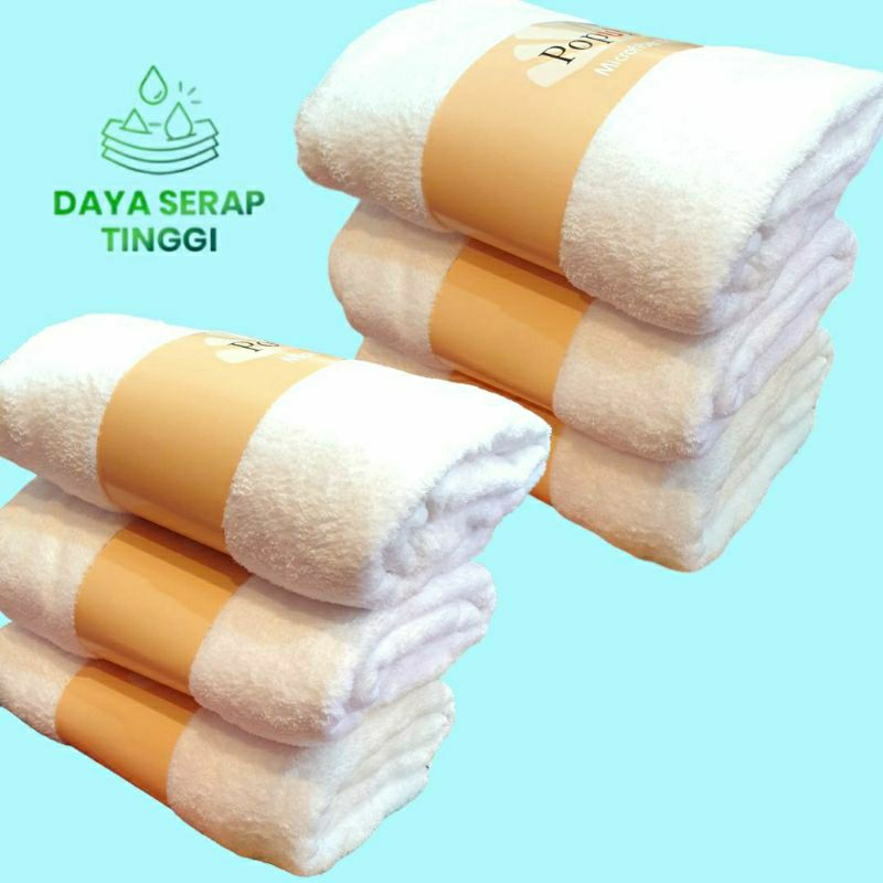 Handuk Mandi Dewasa Putih Polos/Handuk Dewasa Microfiber Premium uk 140×70/Handuk Putih Polos Dewasa