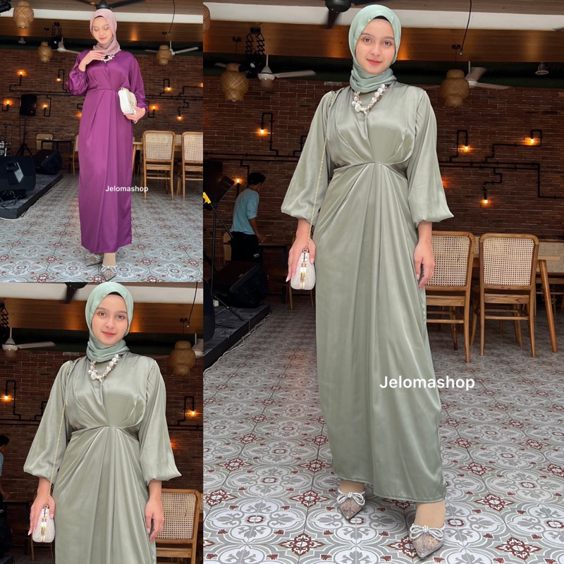 INDAH dress / dress bahan armani silk