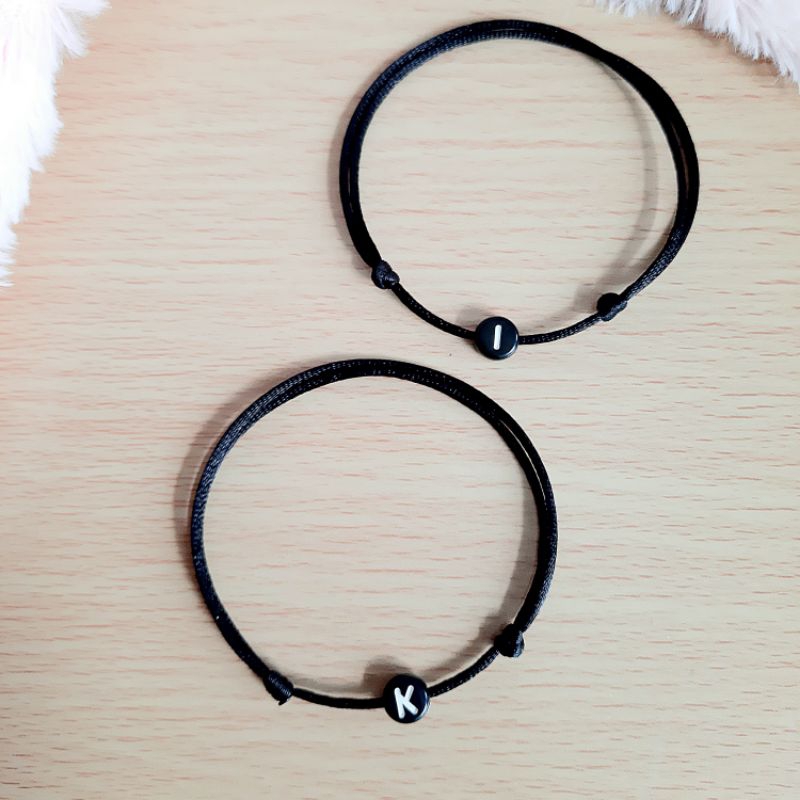 GELANG HURUF SIMPLE TALI SATIN 1MM