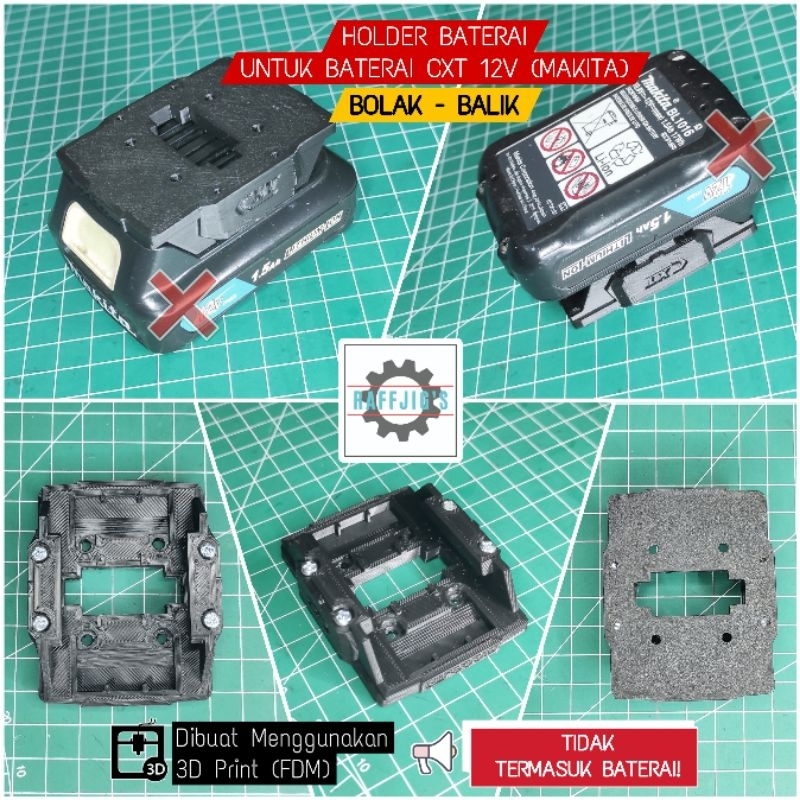 Baterai Holder U/ Baterai CXT 12V (Makita). 3DPrint ABS