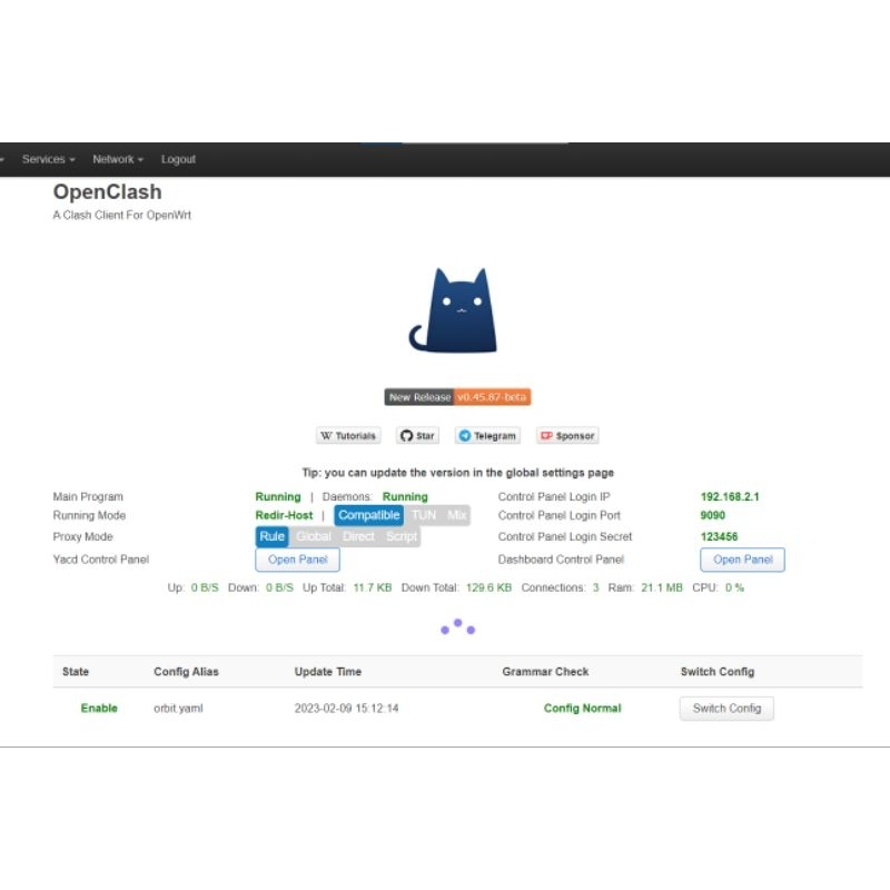 Openclash AC 1200 Gigabit openwrt