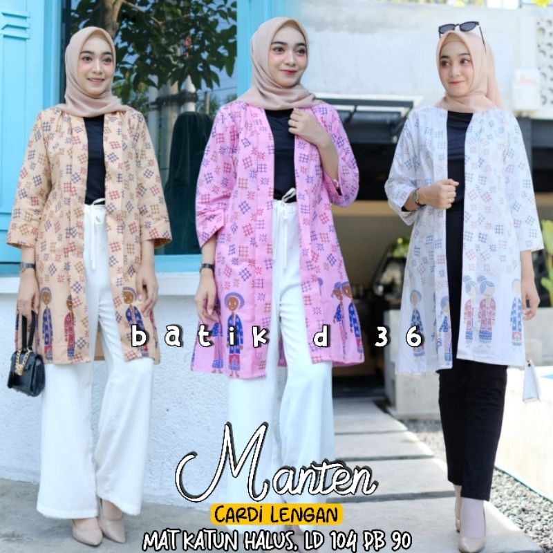 Outer wanita murah kekinian kondangan Cardi batik jumbo Baju luar Cardi warna keren Muslim muslimah 