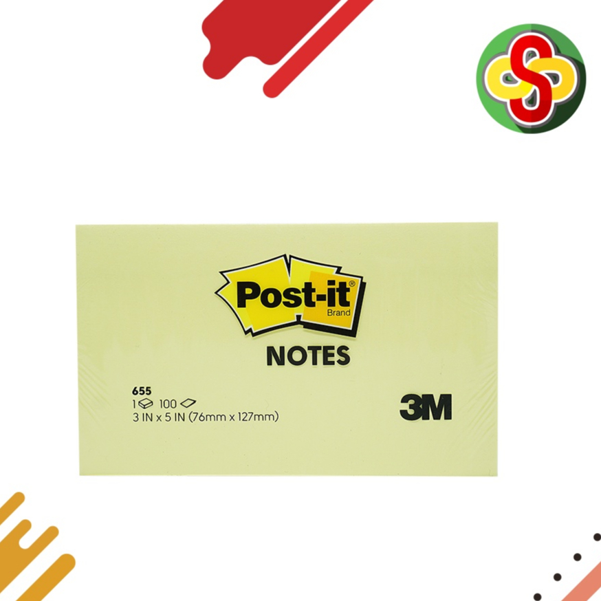 Sticky Notes / Kertas Memo Post-it 3M 655 (76 x 127 mm)