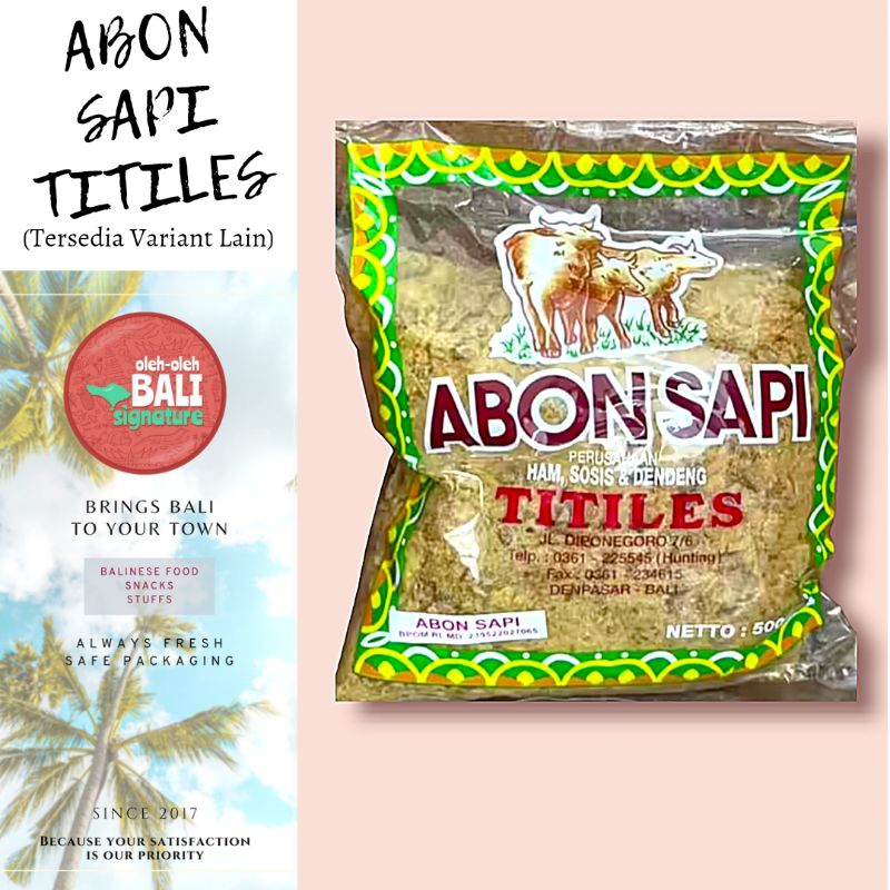 

Abon Titiles Bali/Abon Sapi Titiles/Abon Babi Titiles/Abon Ayam Titiles/Abon Ikan Titiles