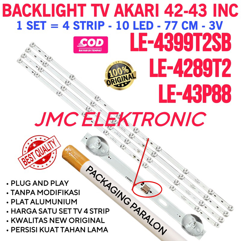 BACKLIGHT TV AKARI 42 INC LE-43P88 LE-4289T2 LE-4399T2SB LE43P88 LE4389T2SB LE4289T2 LAMPU BL 42IN 10K 3V