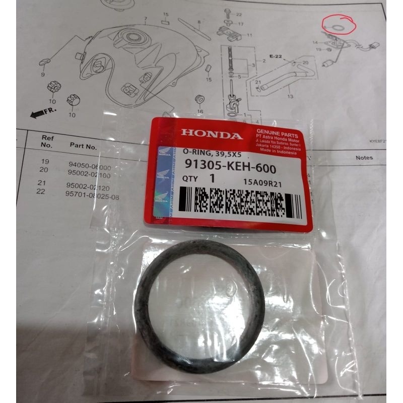 O-ring 39.5x5 Atau Oring Plampung Tank Honda GL Pro GL Max Megapro Lama Megapro Primus Tiger Lama Ti