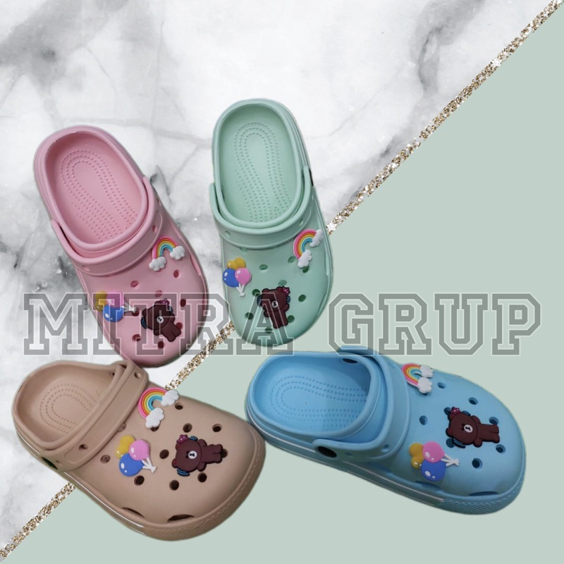 C-230B Sandal Jelly Baim Anak Perempuan Uk 24-35 / Sandal Anak Kekinian Model Baim / Sandal Crocs Anak / Sandal Anak Tali Promo Sen