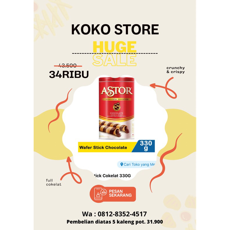 

Astor kaleng 330 g LEBIH MURAH CUMA 34 RB ! dari harga pasar 43.500