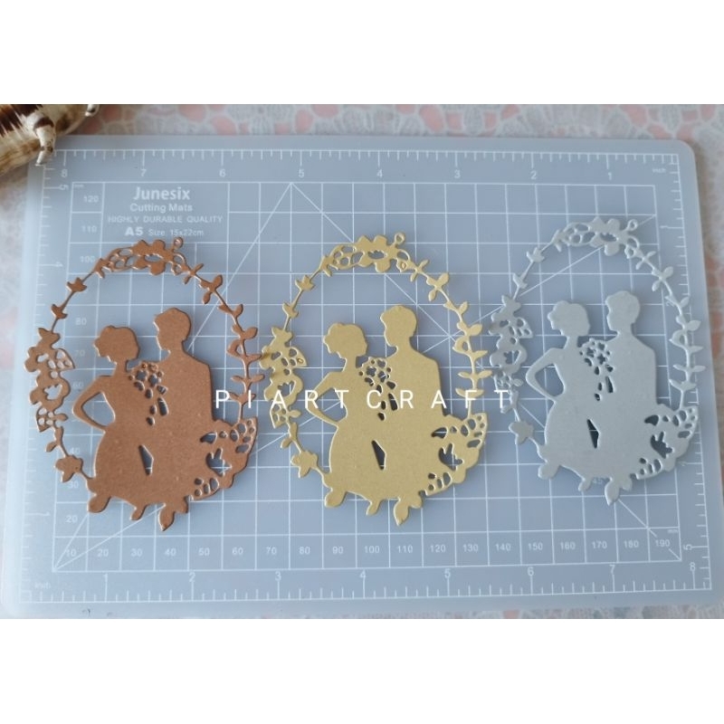 

seri WEDDING ANNIVERSARY couple 2- (isi 3 pcs) - Dies cut / cut dies DIY scrapbook / vintage journal / album