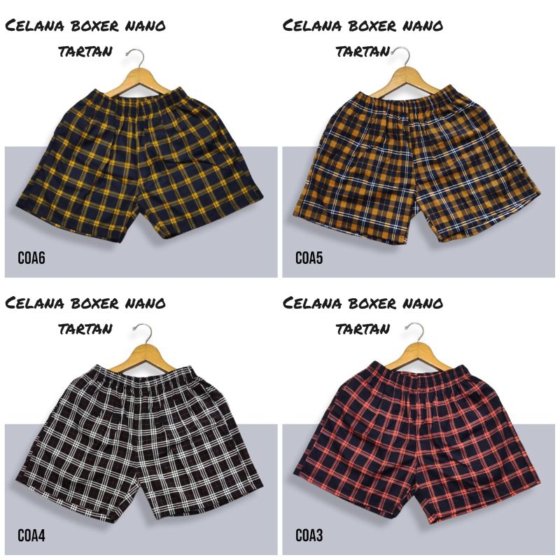 sugema knv celana pendek motip tartan