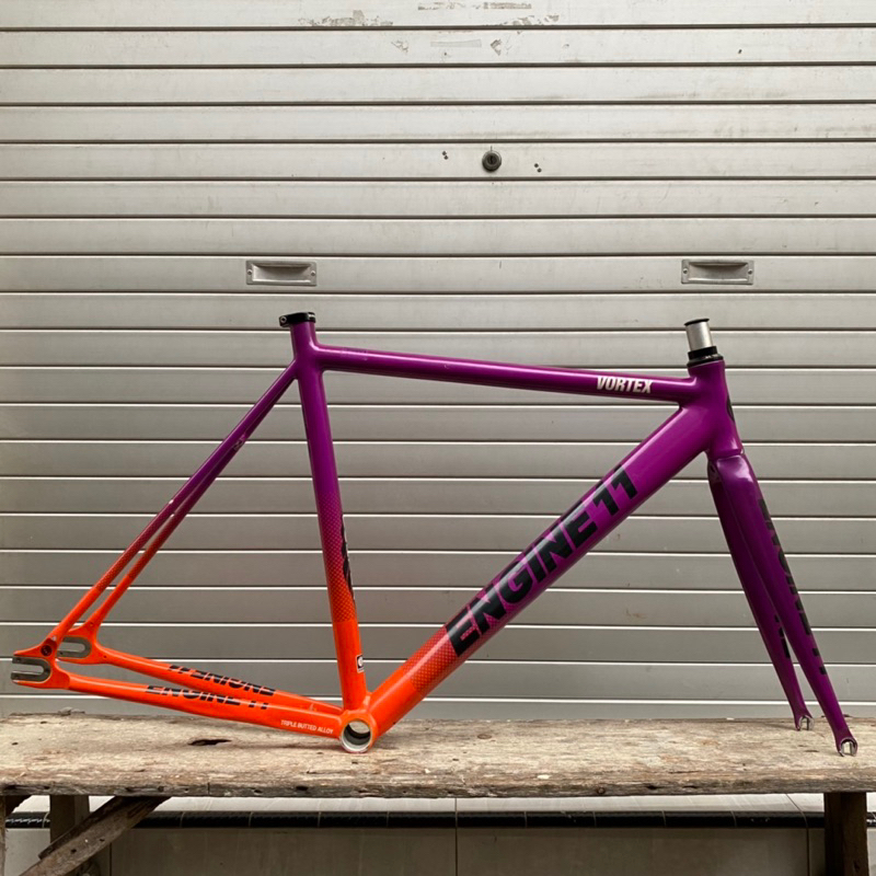 Frameset Engine 11 Vortex 2018 Purple Orange Size 52 Used Good Condition Fixie Single Speed Track Bi
