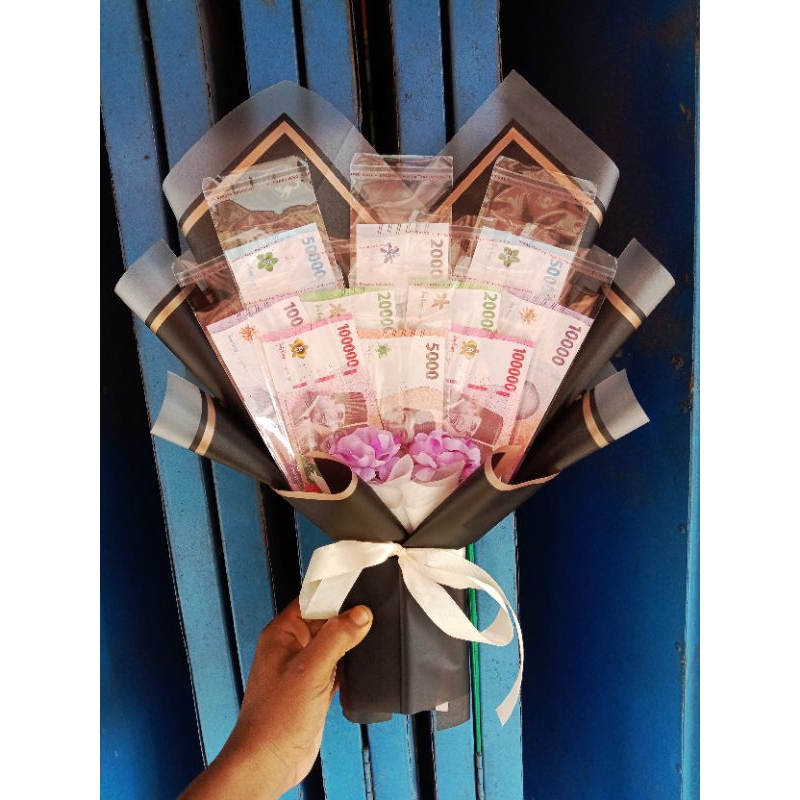 Bucket Uang Kosongan 10 lembar buket uang kosong money bouquet bucket Kosongan barang kosong bucket Kosongan request uang di isi sendiri