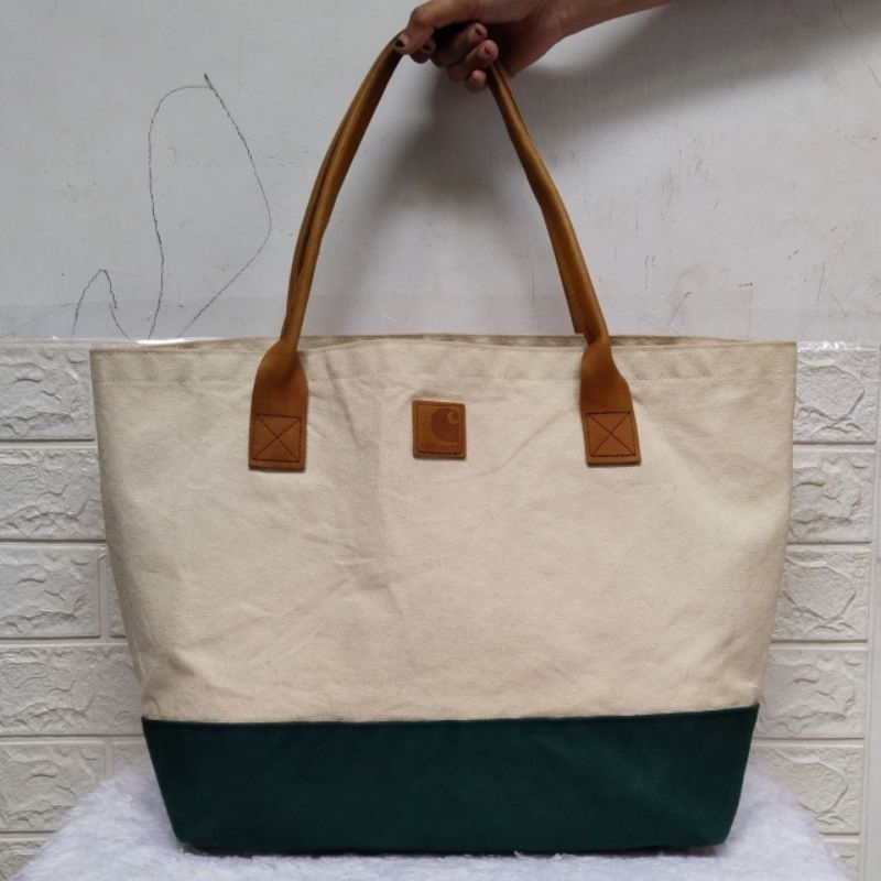 Tas Tote Bag Pria Carhartt Kanvas Branded Preloved Second