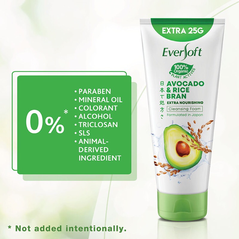 Eversoft Avocado Rice Bran 170g + 25g Ginkgo Tomato Extra Hydration Malaysia Import 195gr