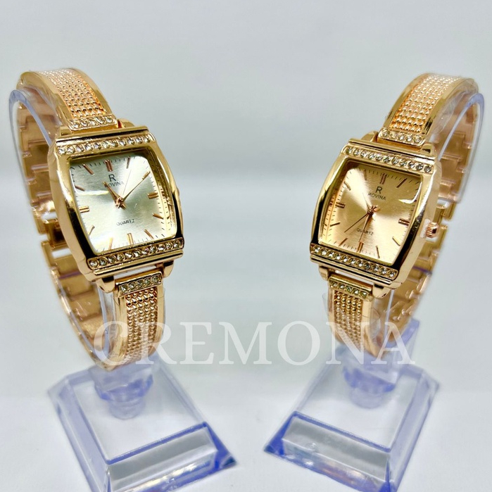 CREMONA - Jam Tangan Fashion Wanita Permata Analog Import dengan Desain Mewah dan Elegan, Perempuan Cewek Tampil Glamour