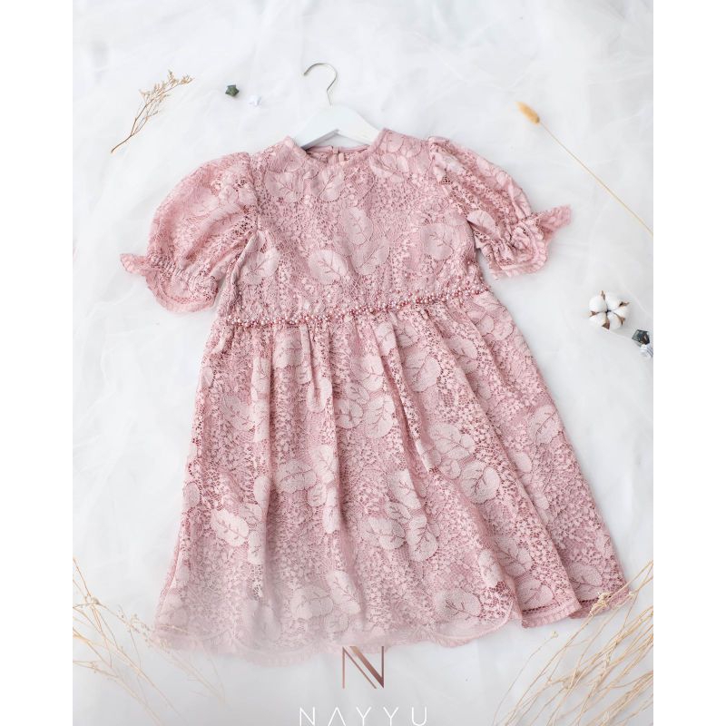 Dress anak Brokat lengan pendek