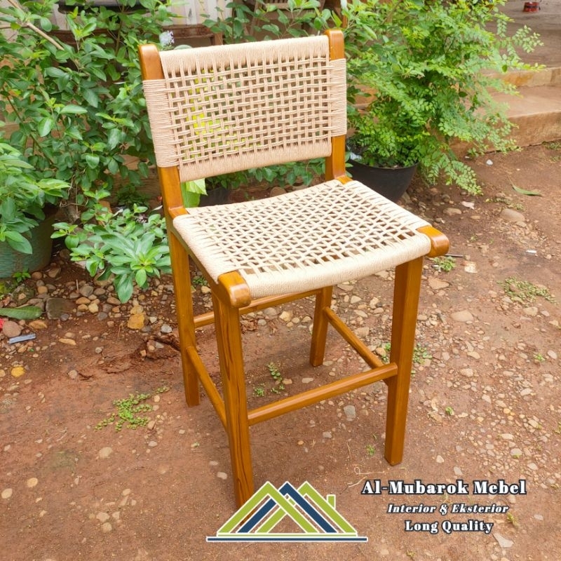 Kursi Bar Anyaman Tali