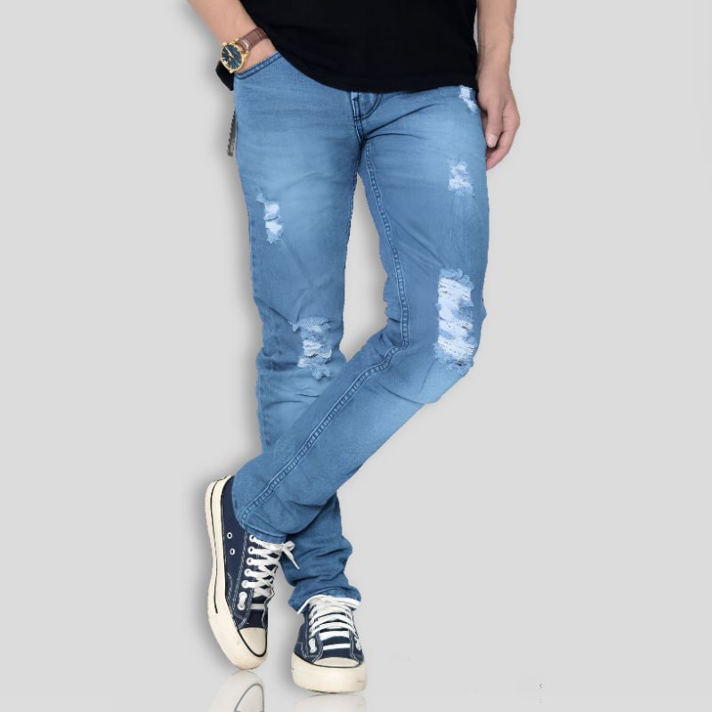 Mavia Pants - Celana Panjang Jeans Pria Sobek Remaja Distro Denim Dewasa Premium Warna Bioblits Keren Anti Luntur Lutut Skinny Ripped Pensil Levis Jumbo Big size Ukuran No 28 34 Terlaris Reguler Stretch Robek Bikers Pensil Slimfit Cowok Skinny Remaja