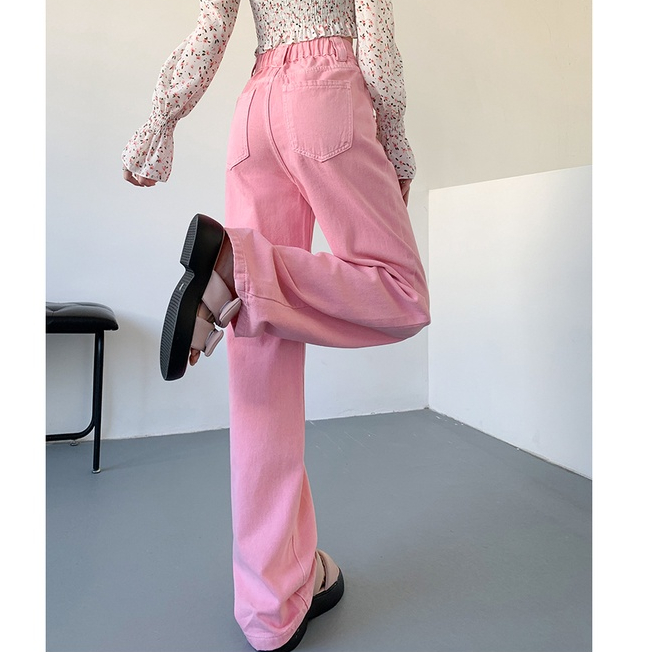 Pink kulot new warna jeans kulot wanita high waist jeans kekinian