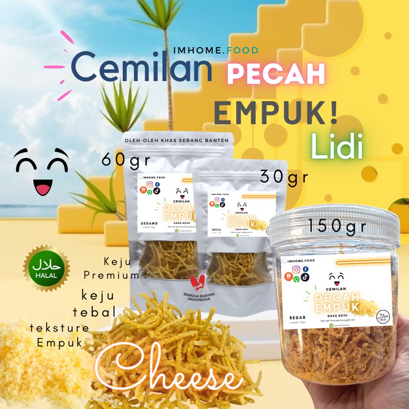 

Cemilan Kiloan Pecah EMPUK LIDI CHEESE KEJU IMHOME oleh oleh khas serang banten Snack Ringan Makanan kue kering lidi lidian jadul food home made by order fresh rambut nenek manis asin pedas open reseller renyah viral enak gurih kue lebaran tamu pedas