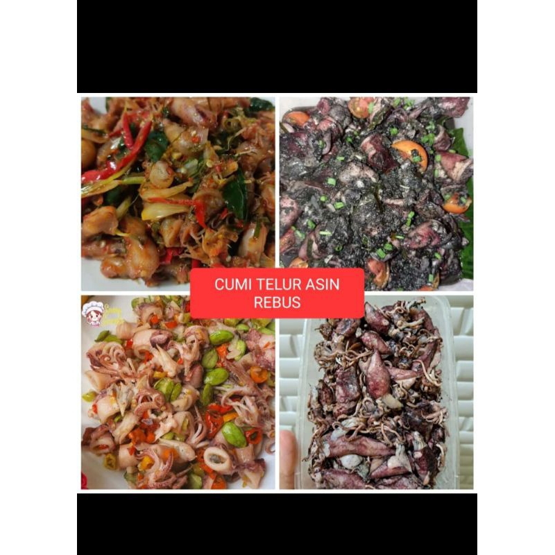 

cumi telur asin-rebus