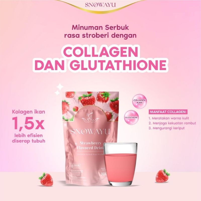 Minuman Kolagen Pemutih Badan Cepat | SNOWAYU Premium Collagen Drink | Colagen Beauty Drink 100 GRAM BPOM AMAN BUAT BUSUI