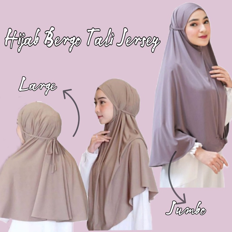 Jilbab Bergo Tali Jersey Premium Non Pet