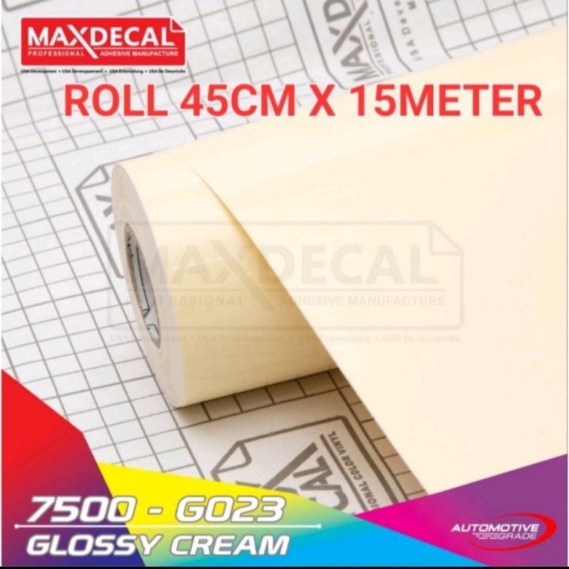 ROLL Sticker Maxdecal 7500 G023 Gloss Cream 45cm × 15m ROLL