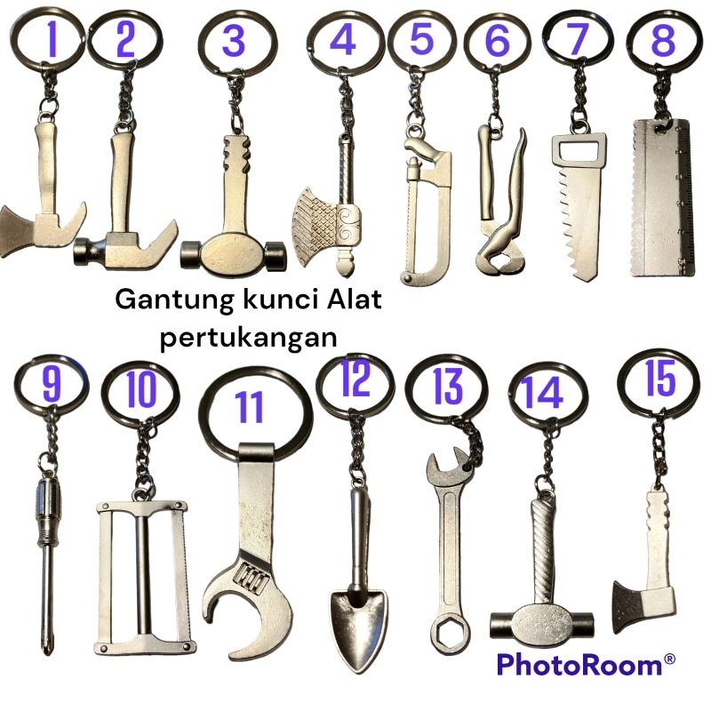 Gantungan Kunci Perkakas Key Chain Unik Bentuk Kunci Inggris Gegaji Kapal Palu Dan DLL